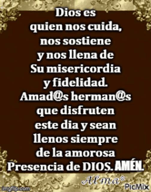 a poster that says dios es quien nos cuida