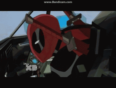 a cartoon of a man in a cockpit with the disney xd logo visible