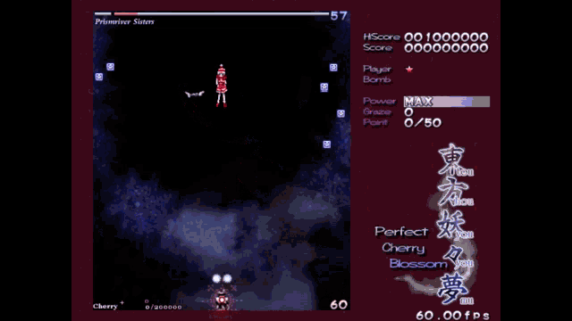 a screen shot of a video game that says perfect cherry blossom at the bottom