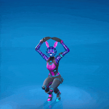 a video game character with bunny ears and a mask on