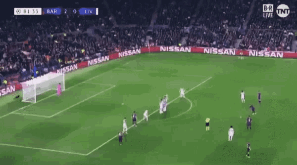 a soccer game between bar and liv is being broadcast live