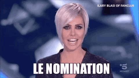 a woman is smiling and says le nomination on the screen