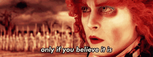 a woman with red hair is talking about only if you believe it is .