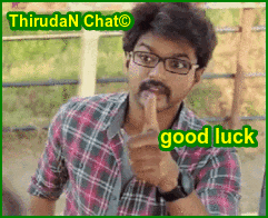 a man wearing glasses and a plaid shirt giving a thumbs up with the words good luck below him