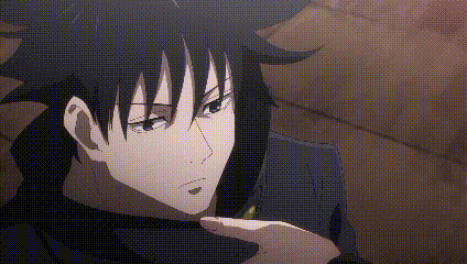 a close up of a person 's face in a pixelated anime .