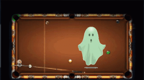 Ghost Playing Pool Game GIF