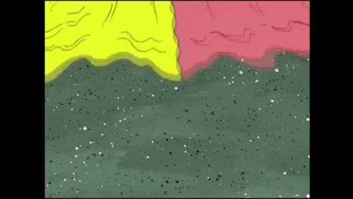 a cartoon of spongebob and patrick standing next to each other on a beach .