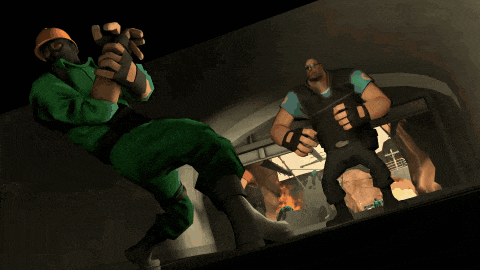 a cartoon drawing of a man holding a sword in a dark room