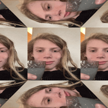 a collage of images of a woman holding a glass of milk