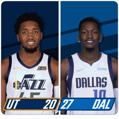 Utah Jazz (20) Vs. Dallas Mavericks (27) First-second Period Break GIF - Nba Basketball Nba 2021 GIFs
