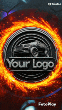 a picture of a car with the words " your logo " in the middle