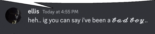 a speech bubble that says ellis today at 4:55 pm