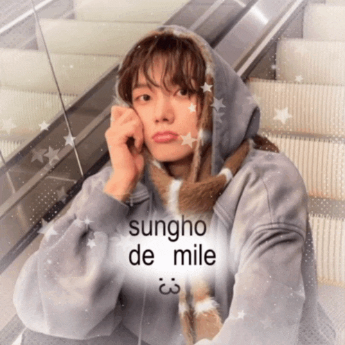 sungho de mile is written on a picture of a young man