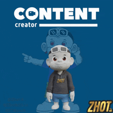 a picture of a cartoon character with the words content creator below it