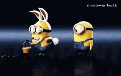 Minions Happy Easter GIF - Minions Happy Easter Mionion Bunny GIFs