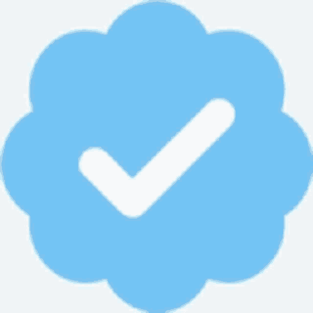a blue circle with a white check mark in it