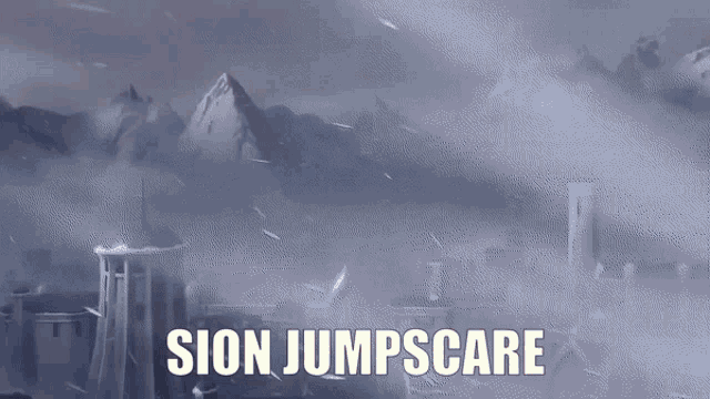 a video game scene with the words sion jumpscare written on it