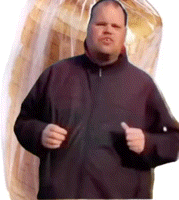 a man in a black jacket is giving the thumbs up sign