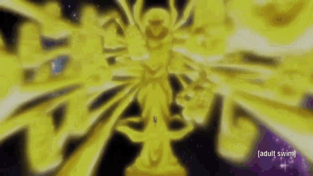 a statue of a person with a lot of arms is surrounded by a bunch of yellow lights .
