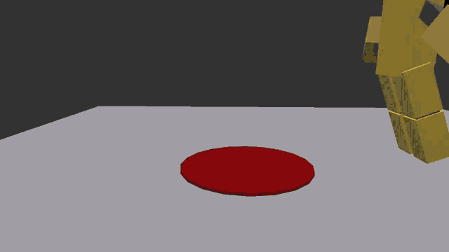a 3d rendering of a robot with a red circle around it
