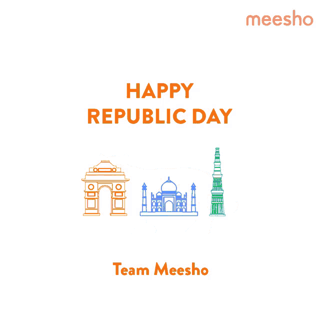 a blue poster with a tiger and the words happy republic day