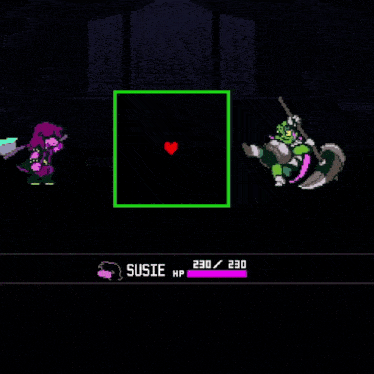 a video game with susie 's hp displayed
