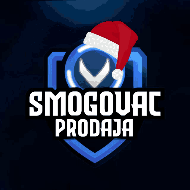 a logo for smogovac prodaja with a santa hat on it