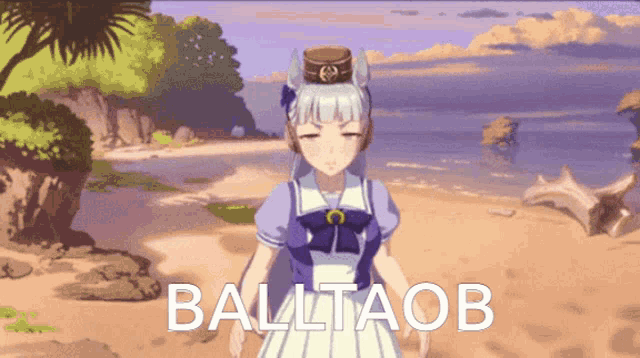 a picture of a girl standing on a beach with the words baltaob on the bottom