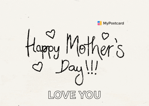 a postcard that says happy mother 's day !!! and love you