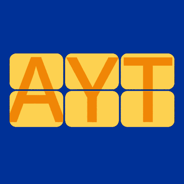 a blue background with orange letters that say cgn