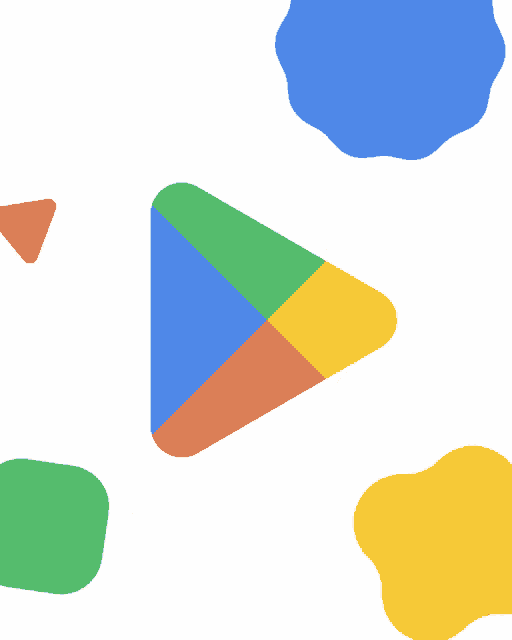 a google play logo is surrounded by colorful circles