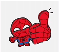 a drawing of a spider man giving a thumbs up