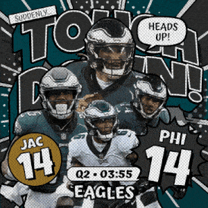 an advertisement for the eagles showing jac phil and phil 14
