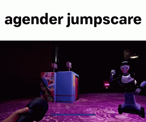 Agender White Woman Jumpscare GIF