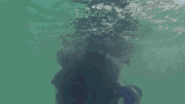 a man and a woman are kissing in the water