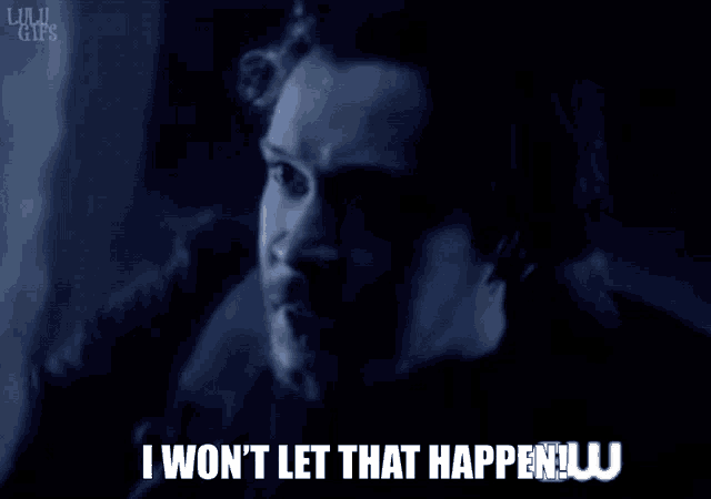 a man says " i won t let that happen " in a dark room