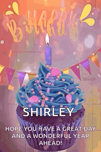 a birthday cupcake with blue frosting and a candle on it .