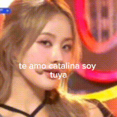 a close up of a woman 's face with the words te amo catalina soy tuya written on it