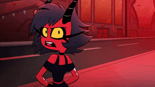 a cartoon character says he 'll be in a red background