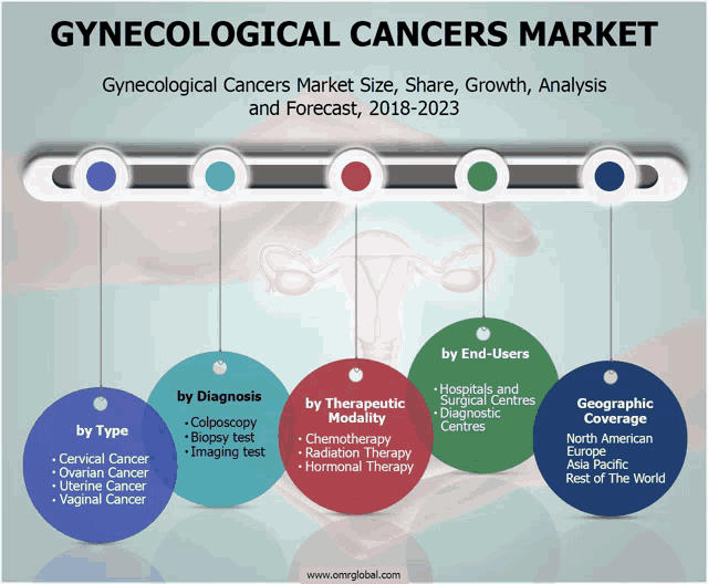 a graphic showing the gynecological cancers market