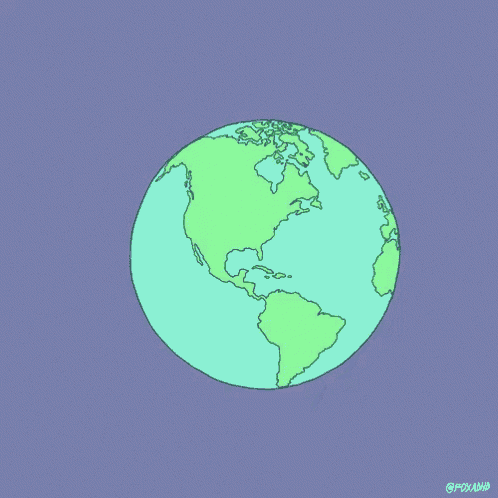 a drawing of a globe with a purple background by @foxada