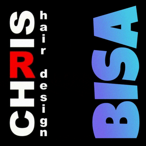a black background with the words chris hair design written on it