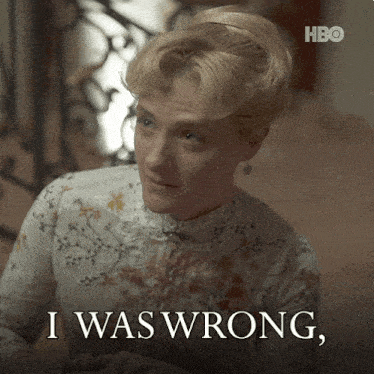 a woman says i was wrong while wearing a floral shirt