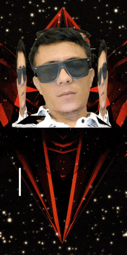 a man wearing sunglasses and the name wal on the bottom right
