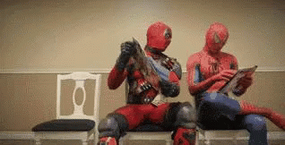 Spider-man Deadpool Waiting Room GIF - Waiting Room Waiting Spider Man GIFs