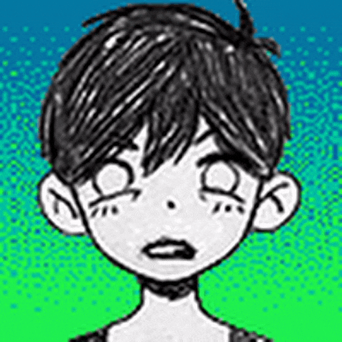 a black and white drawing of a boy with short hair and a choker on his neck .