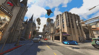 a hollywood blvd sign is above a street