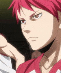 a close up of a cartoon character with red hair