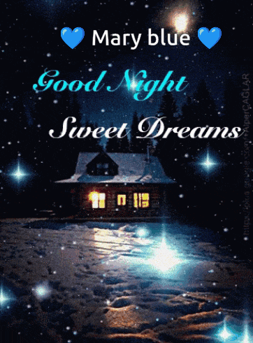 a poster that says mary blue good night sweet dreams on it