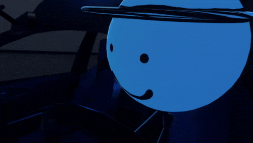 a blue object with a black ring around it looks like a planet